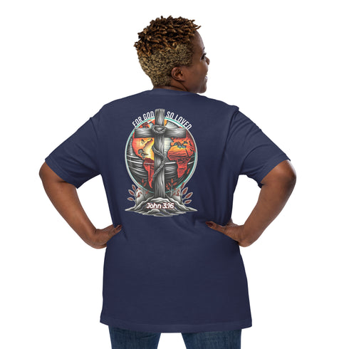For God So Loved (Back) Christian Bible Verse T-Shirt
